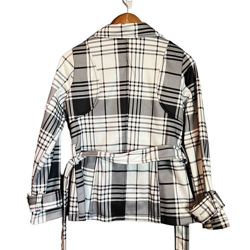 Miss Ashley black & pattern coat with belt - Picture 8 of 13